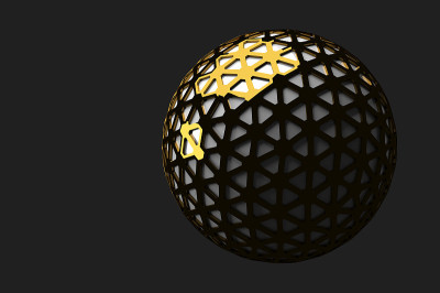 在黑色背景上的抽象3d渲染