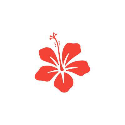 芙蓉花图标平面矢量插图