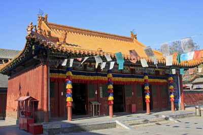 2015年2月6日，中国内蒙古自治区呼和浩特市，大召喇嘛庙建筑景观