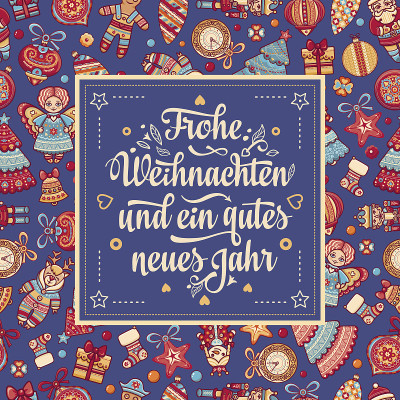Frohe Weihnacht。祝贺你在德国过圣诞节
