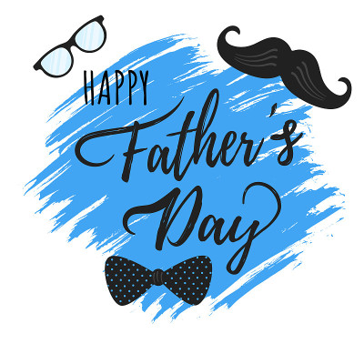 Happy Father's day postcard flat style design vect