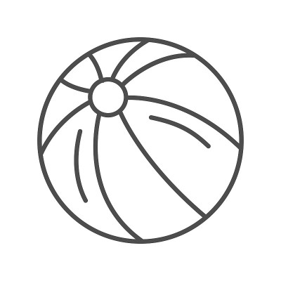 Ball thin line icon, Kids toys concept, beachball 