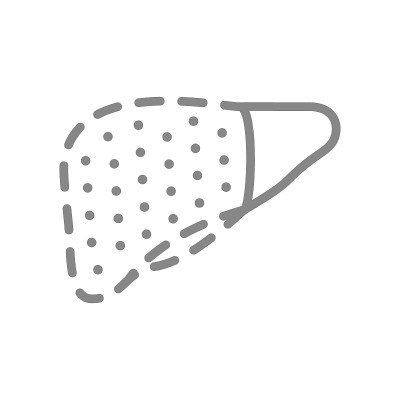 病肝线图标。肝切除术，消化器官疾病，肝硬化，肝炎标志