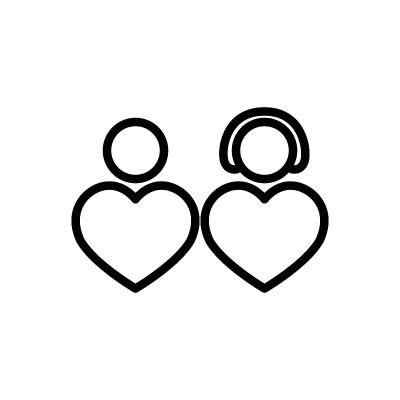 Dating line flat vector icon