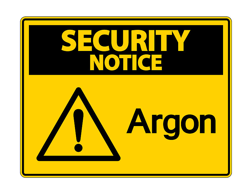 Security Notice Argon Symbol Sign On White Backgro