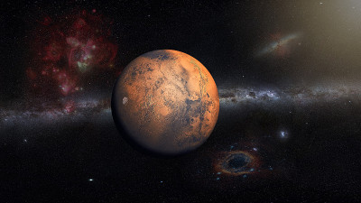 外太空中的火星
