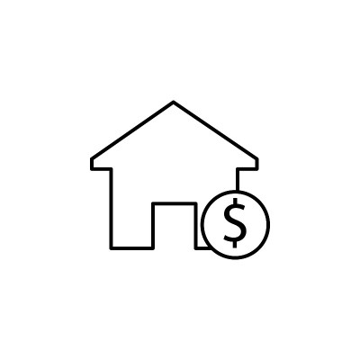 房价图标。移动概念和web应用的建筑元素和地标轮廓图标。细线房屋价格图标可以用于网络和手机