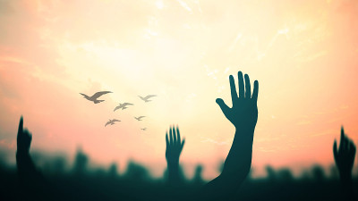Worship God concept
