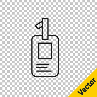 黑线标识牌图标隔离在透明背景上。它可以用于展示，公司的身份，广告。向量