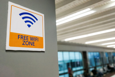 公共区域设有免费Wifi区文字标识，方便顾客使用
