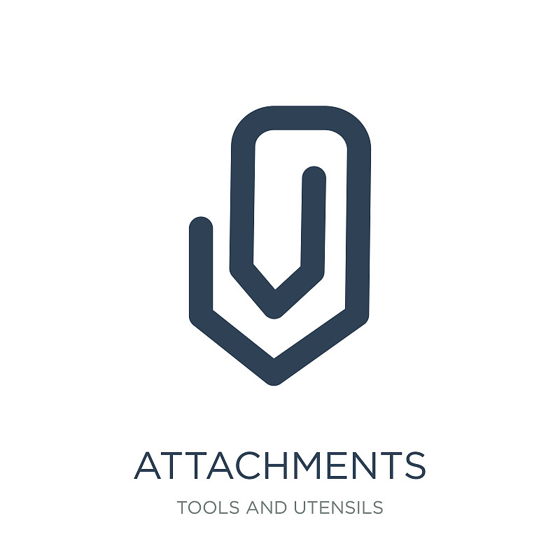 attachments icon vector on white background, attac