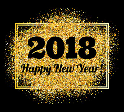 摘要背景与题词和祝贺新的2018年。