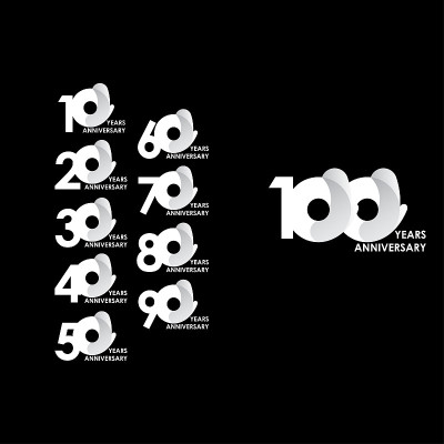 100周年庆典白圈矢量模板设计插图