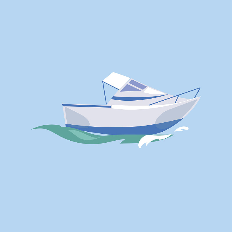 水上摩托艇。矢量图