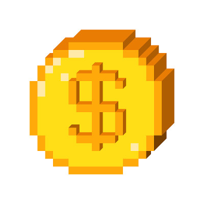 矢量像素3D美元图标