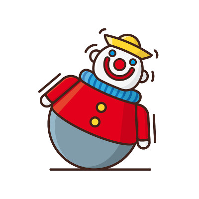 圆poly tumbler玩具孤立矢量插图