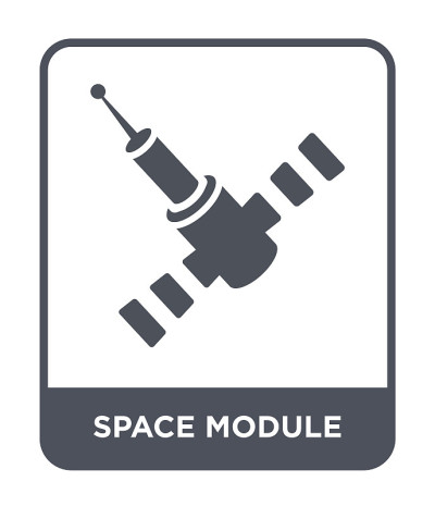 space module icon vector on white background, spac