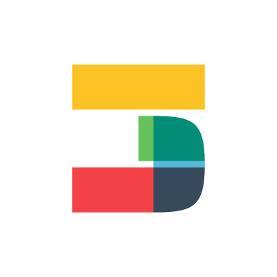 Number three logo colored brightly and vividly wit