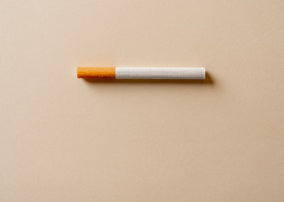Cigarette isolated. Conceptual image with copy spa
