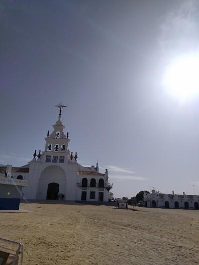 El Rocío church and village in Huelva, Spain