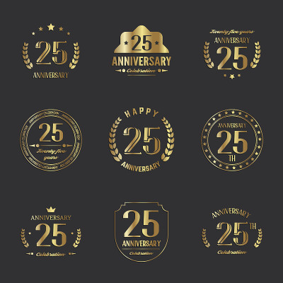 25周年纪念标志系列。25周年的标志。