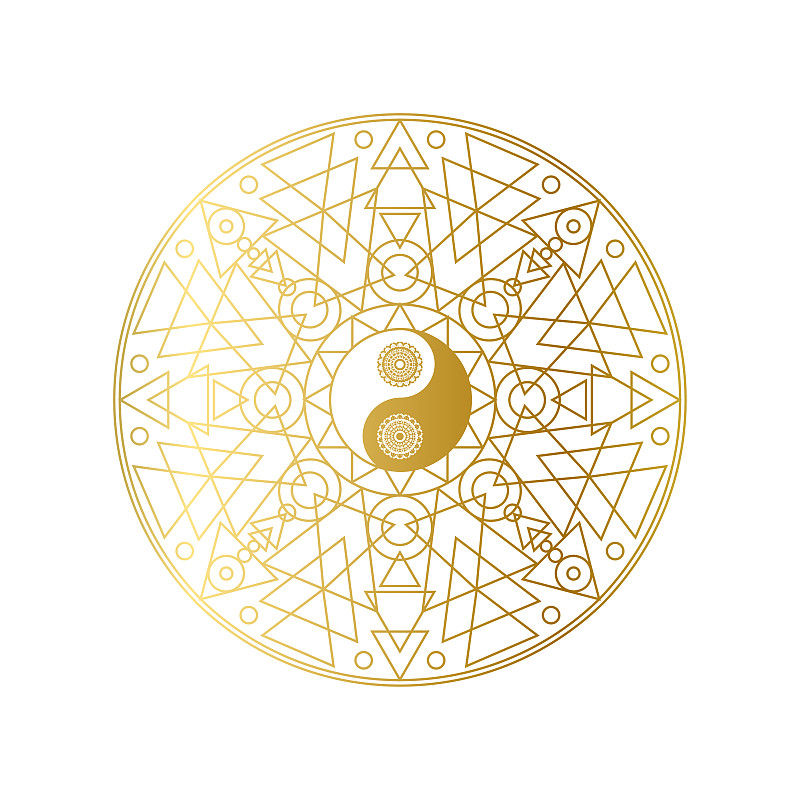 金光闪闪的曼荼罗，阴阳符号孤立