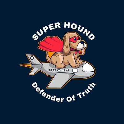 矢量插图超级猎犬可爱的卡通风格。