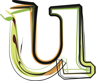 有机字体字母u