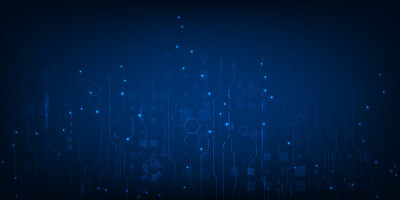 数字技术网格线模式的矢量插图。数字通信和创新概念。