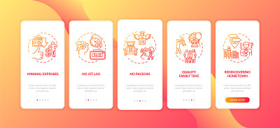 staycation的优势:登陆带有概念的手机应用页面