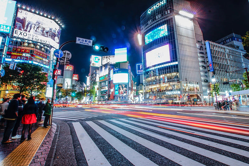 涉谷抢夺路口的夜景