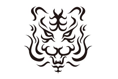 矢量插图的老虎的脸的简单设计