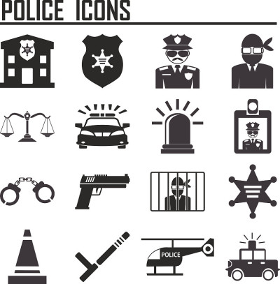警察图标。矢量插图EPS 10
