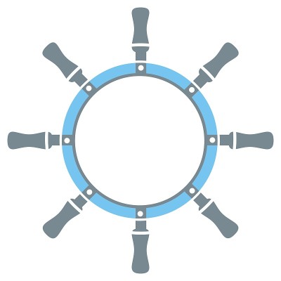 方向舵，概念矢量图标，框架，蓝色