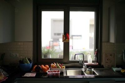 清洁厨房台面，前后整理