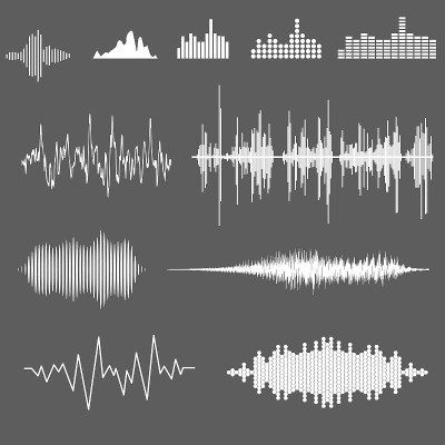 向量的声音波形。声波和音乐脉搏