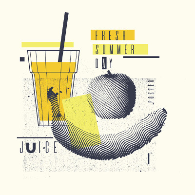 清新的夏日。时尚的海报，时尚的图形