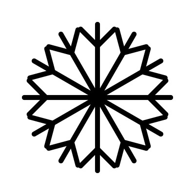 简单的雪花黑色线条
