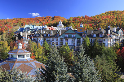 Mont Tremblant resort with autumn color leaf, Queb