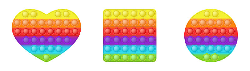 一套形式pop it a fashion silicon rainbow toys for fidg