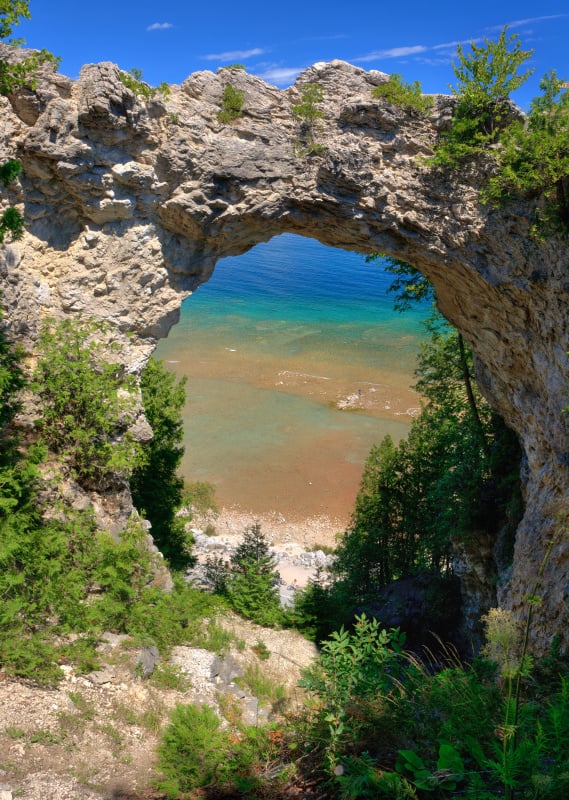 拱门岩，麦基诺岛，密歇根州