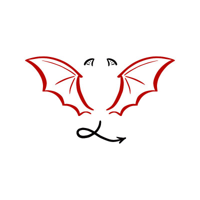 魔鬼风格化矢量插图