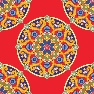 Seamless pattern background. Colorful ethnic round