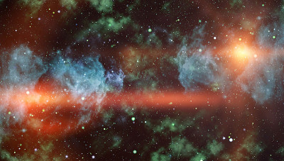 抽象的暗深空间背景与星星。