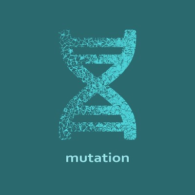 扭曲风格的抽象dna符号的生物化学概念。突变的文本