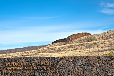 夏威夷大岛的Puukohala Heiau国家历史遗址