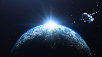 地球行星和卫星视图从空间- 3d渲染