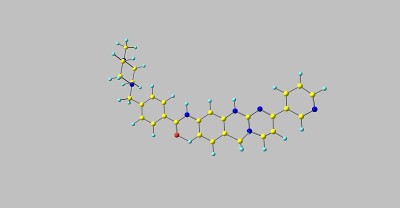 灰上孤立的伊马替尼分子结构