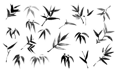 竹水墨画手绘