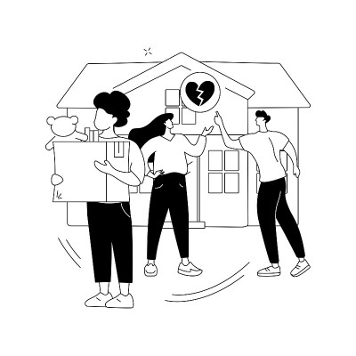 儿童监护权抽象概念矢量插图。